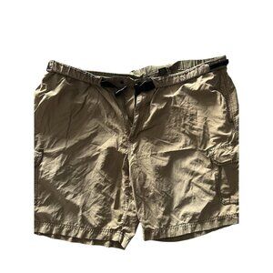 Eddie Bauer Mens XL Khaki Cargo Shorts With Adjustable Belt Cotton Blend